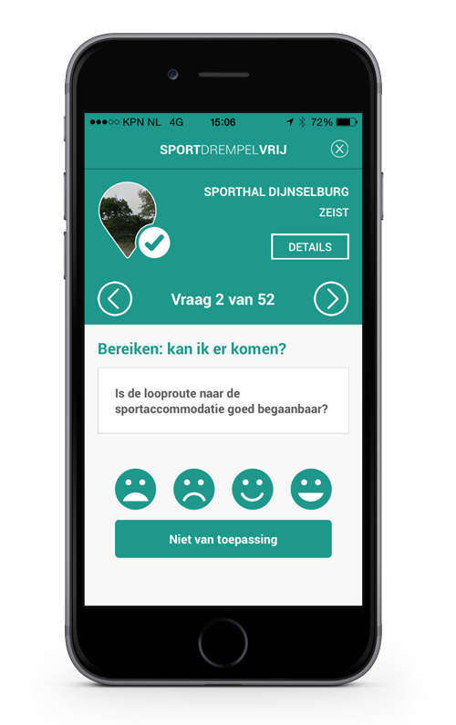 De app Sportdrempelvrij
