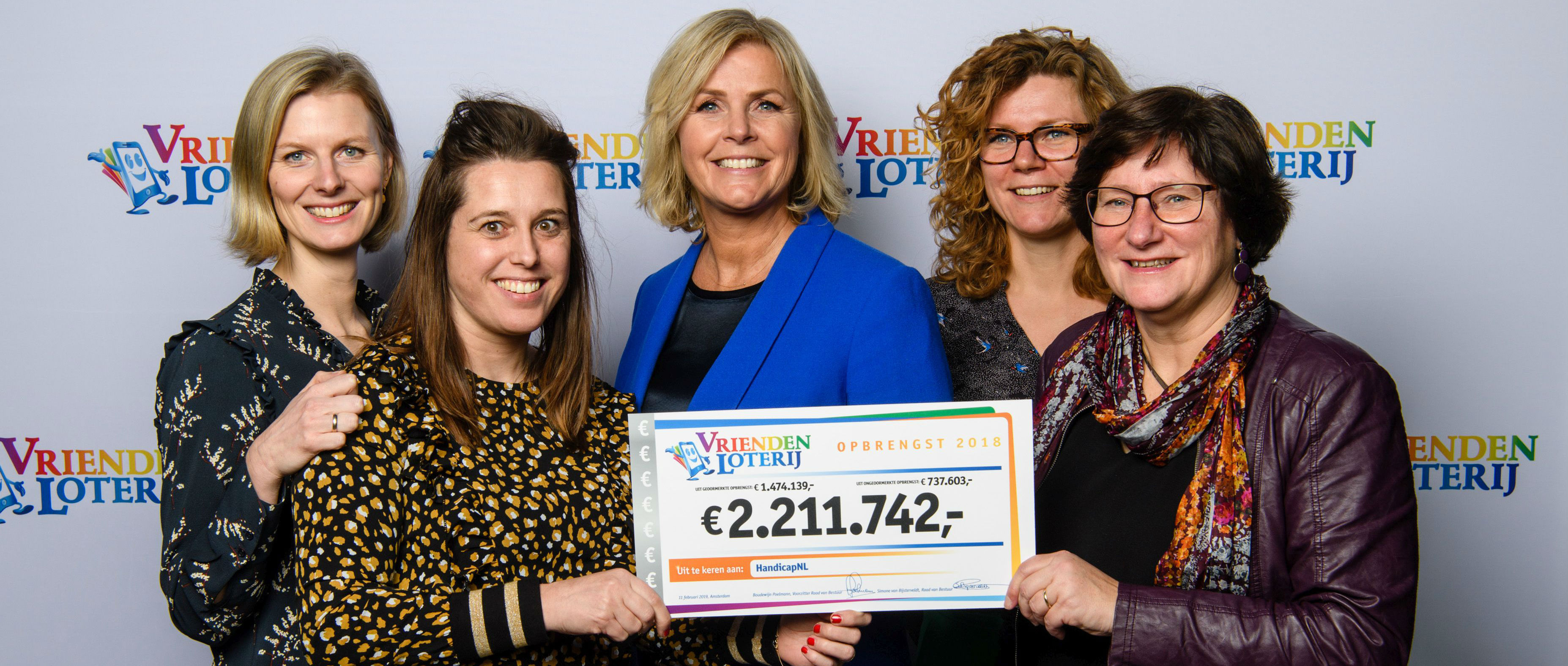 Ontvangen cheque van de Vriendenloterij