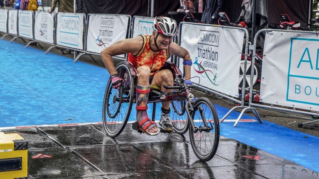 Djoke van Marum tijdens de HandicapNL triathlon 2018