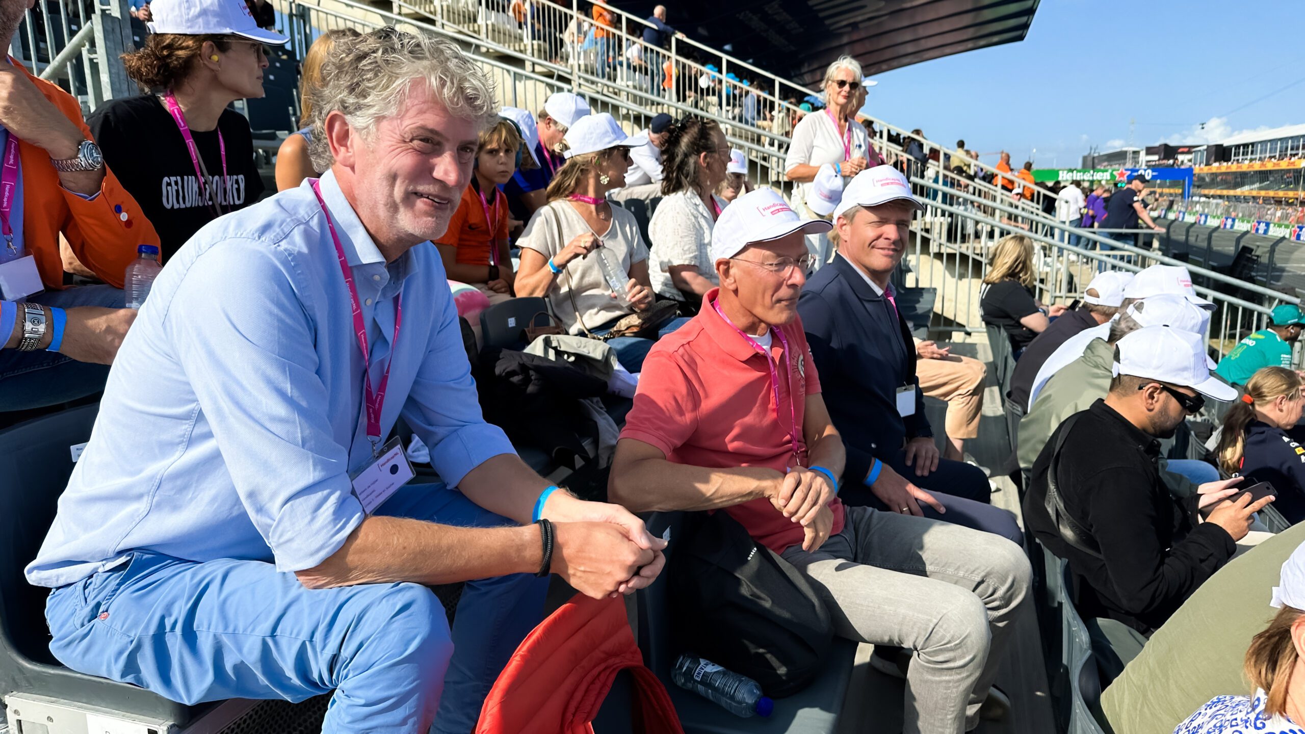 Willem de Feijter op de tribune van de Dutch Grand Prix