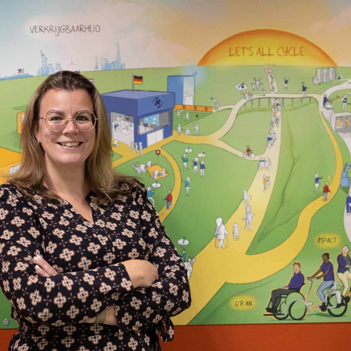 Portret van Miriam Bouwens voor een poster van fietsenfabrikant Van Raam.|
