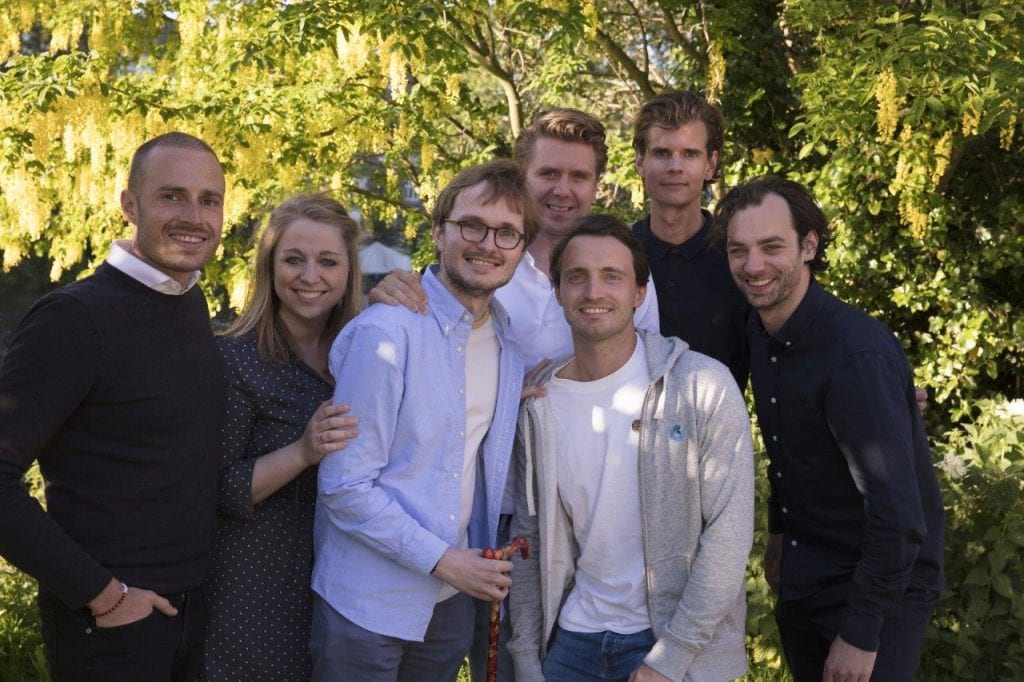 Daan Theeuwes met vrienden